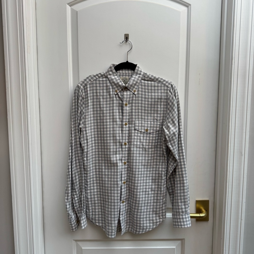 J. Crew Gray Casual Button Down Shirt Lightweight Cotton